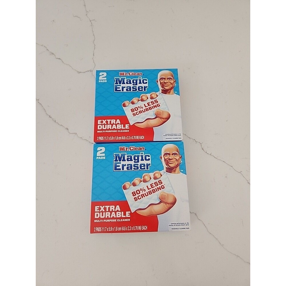 Mr. Clean 80370023 Extra Durable Magic Eraser 4.6 in. L  Two 2 Pks 4 Pads New